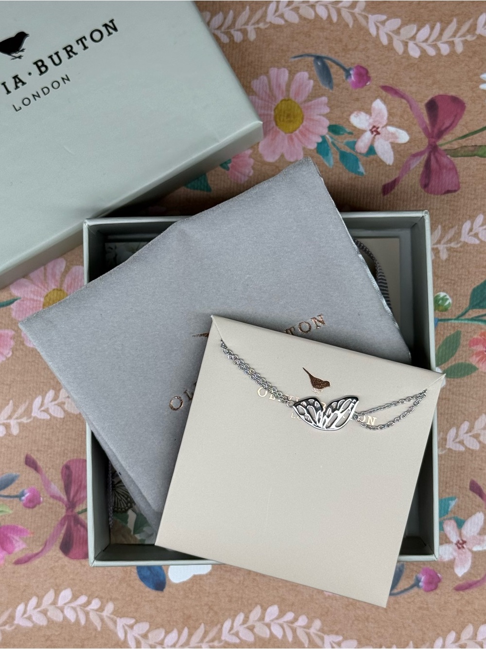 Olivia Burton Silver Butterfly Wing Bracelet - Silver
